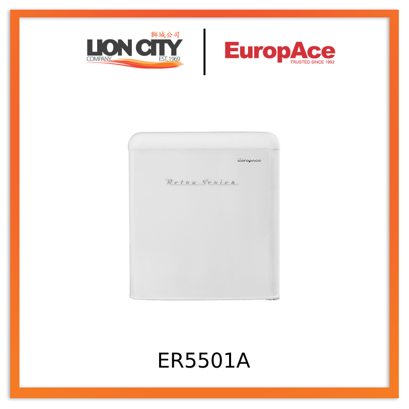 Europace ER5501AWH 42L Retro Bar Fridge - Vintage Mini Refrigerator for Home, Office & Dorm - Compact Beverage Cooler for Beer, Wine & Snacks