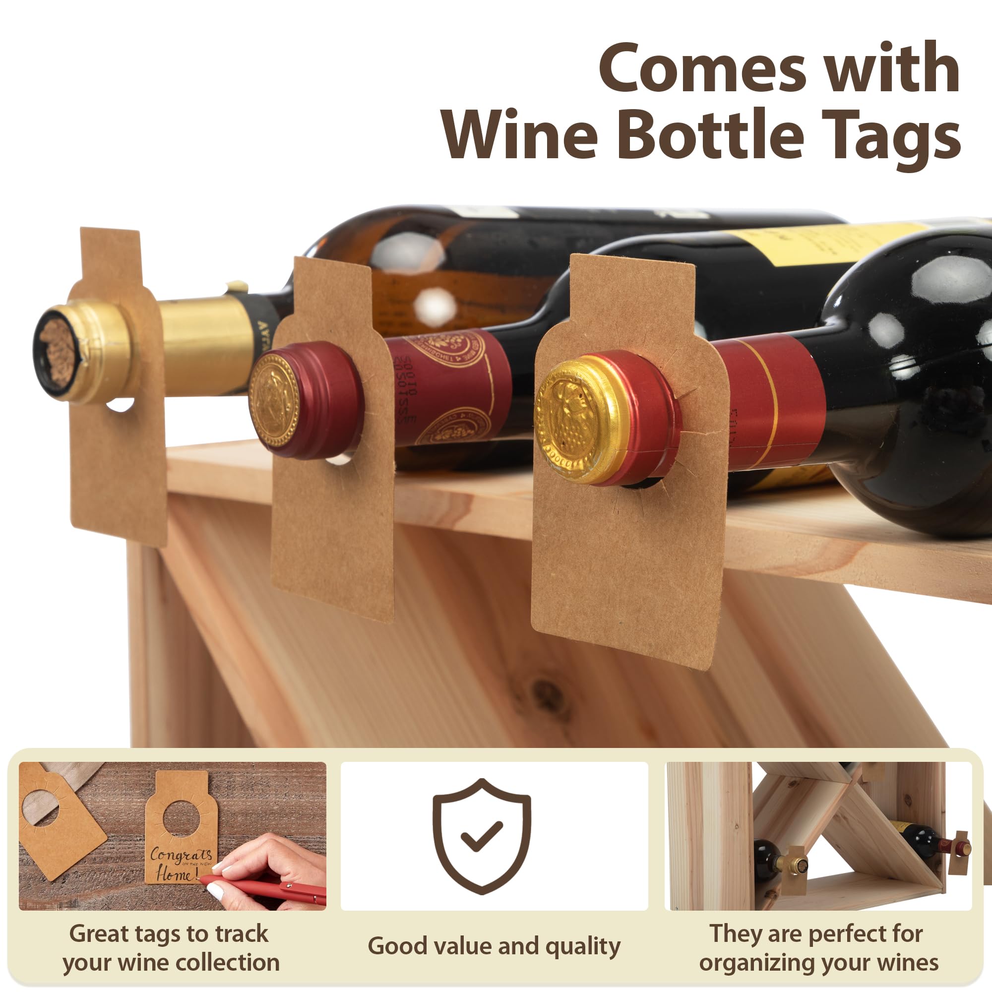 JAXPETY 48 Bottle Stackable Wine Rack - Freestanding Floor Liquor Storage Cabinet for Wine Cellar, Kitchen & Dining Room - Perfect for Home Bar, Restaurant & Wine Collection Display