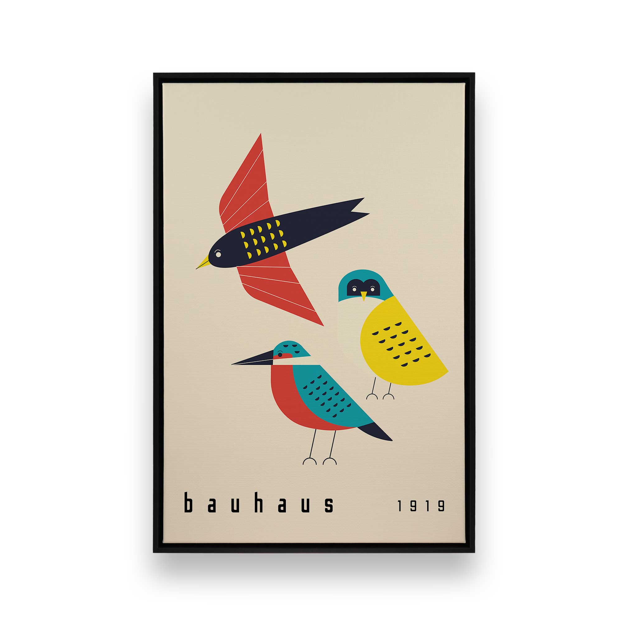 Bauhaus Birds of 1919 Art Print on Canvas - Modern Home Decor & Office Wall Art
