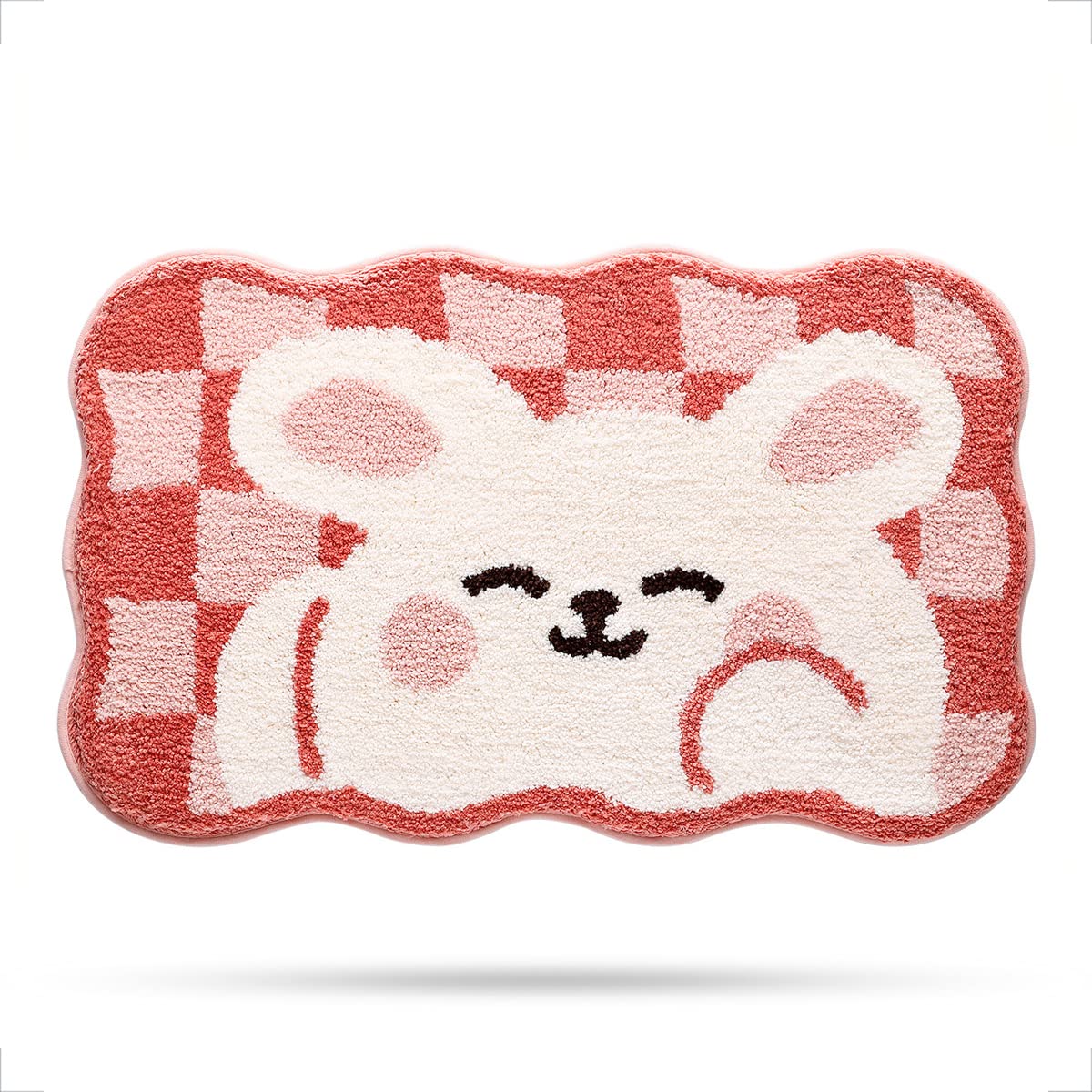 Soft Absorbent Non-Slip Bathroom Rug Mat - Ultra Plush Shower Carpet for Tub & Bathroom - Machine Washable 16x24 Inches Cute Rabbit Design - Perfect for Bathroom, Shower & Vanity Areas