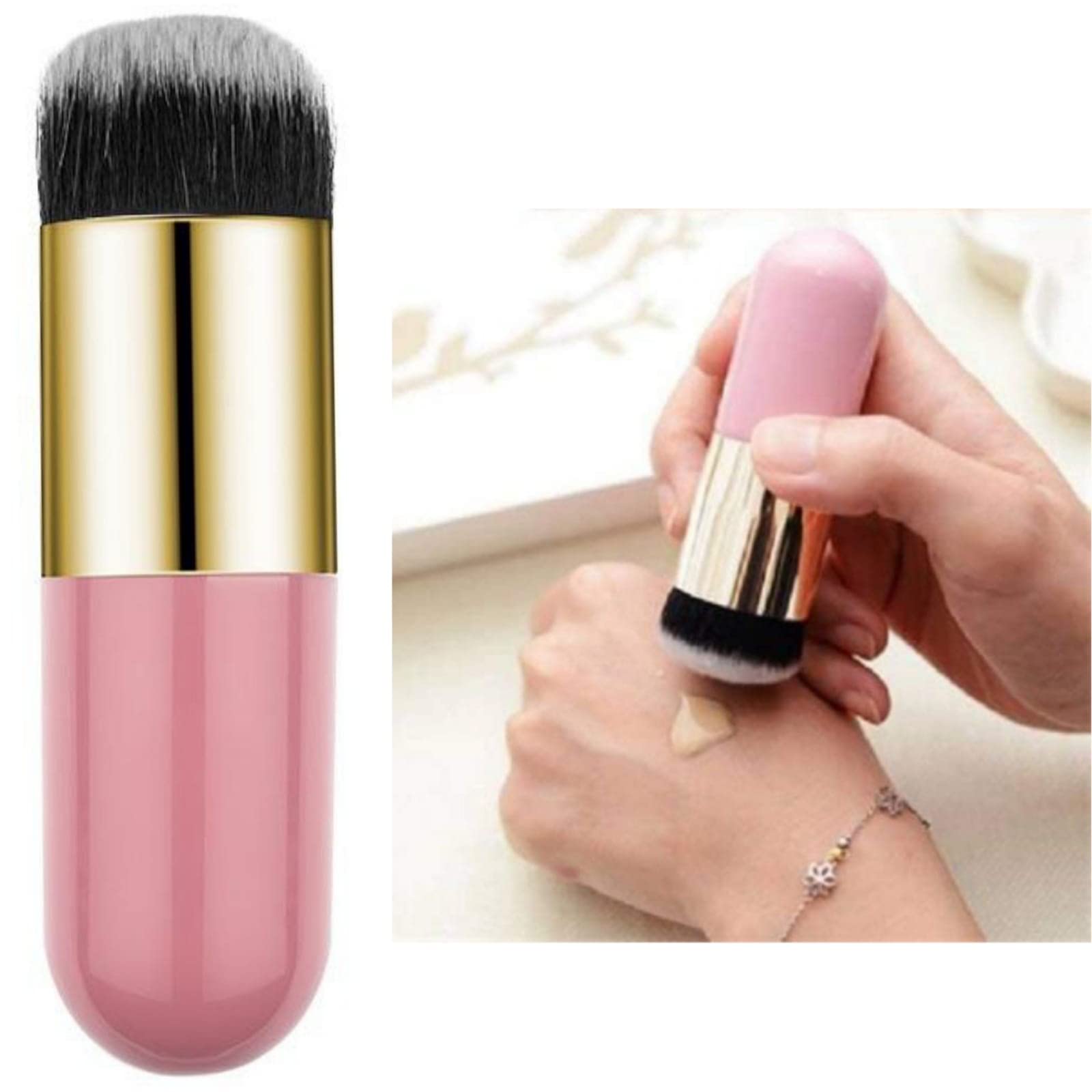 Huda Professional Makeup Brush - Flat Top Kabuki Foundation Brush for Liquid, Cream & Loose Powder | Soft Synthetic Bristles for Flawless Blending | Perfect for Everyday Makeup & Professional Use
