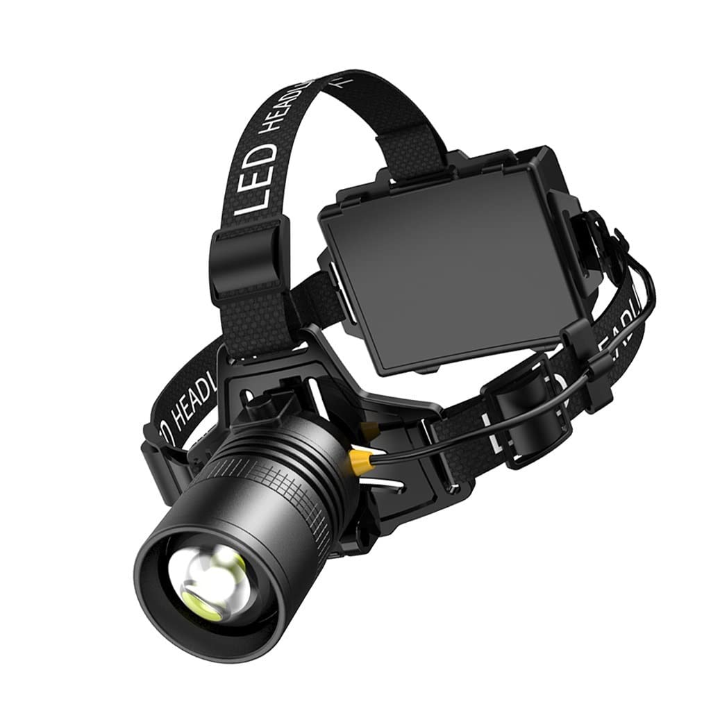 TONPOP Rechargeable LED Headlamp - 1000 Lumen Bright Headlight for Outdoor Activities, Night Fishing, Camping, Hiking & Mining - Waterproof Head Mounted Flashlight with Long Battery Life (Black) - Perfect for Nighttime Adventures and Emergency Situations