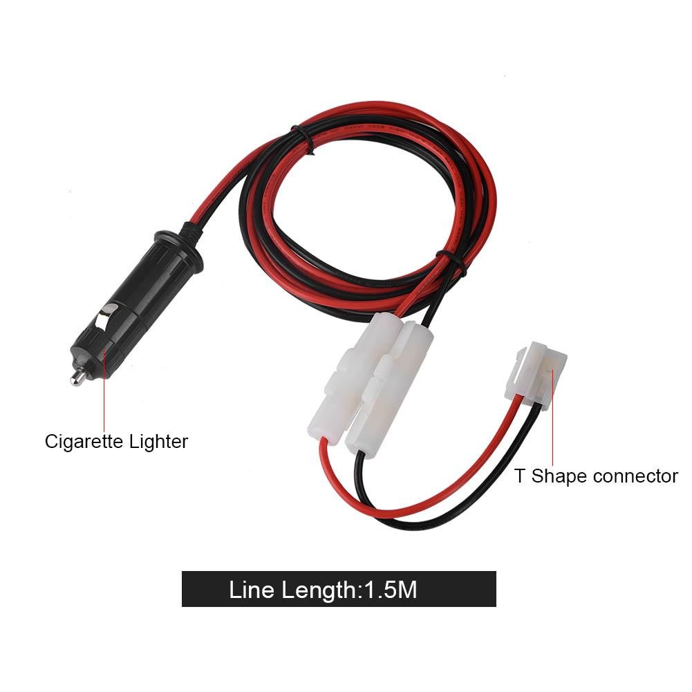 Bewinner T-Shaped Car Mobile Radio Power Cable - Cigarette Lighter Adapter for FT-7900/7800/8800/8900/1907 Radio Installations - Universal Automotive Power Supply Cord for Truck, SUV, Jeep - Perfect for Road Trips & Emergency Power Needs