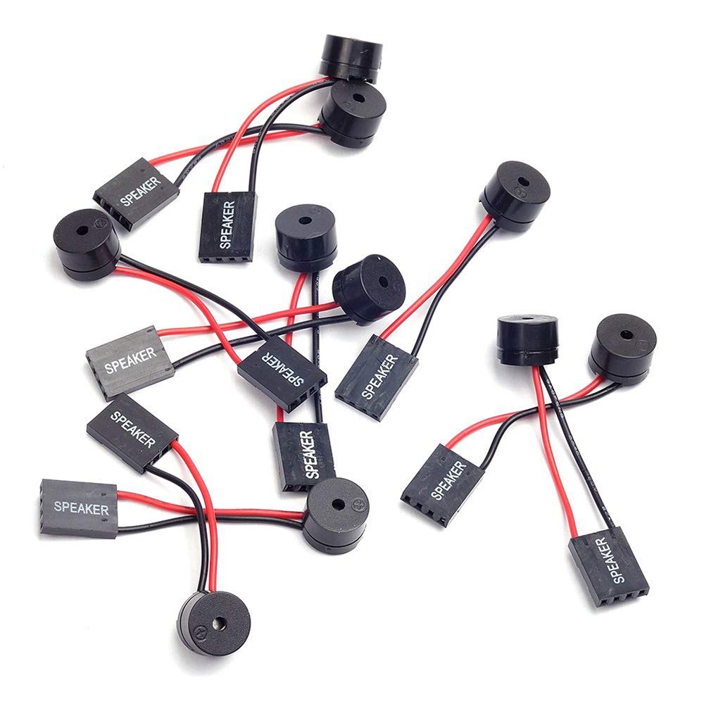 10 Pcs Mini PC Motherboard Internal Speaker - Computer Case Mainboard BIOS Alarm Buzzer for Arduino & DIY Electronics with Dupont Extension Cable - Ideal for PC Builds, Troubleshooting & Electronic Projects
