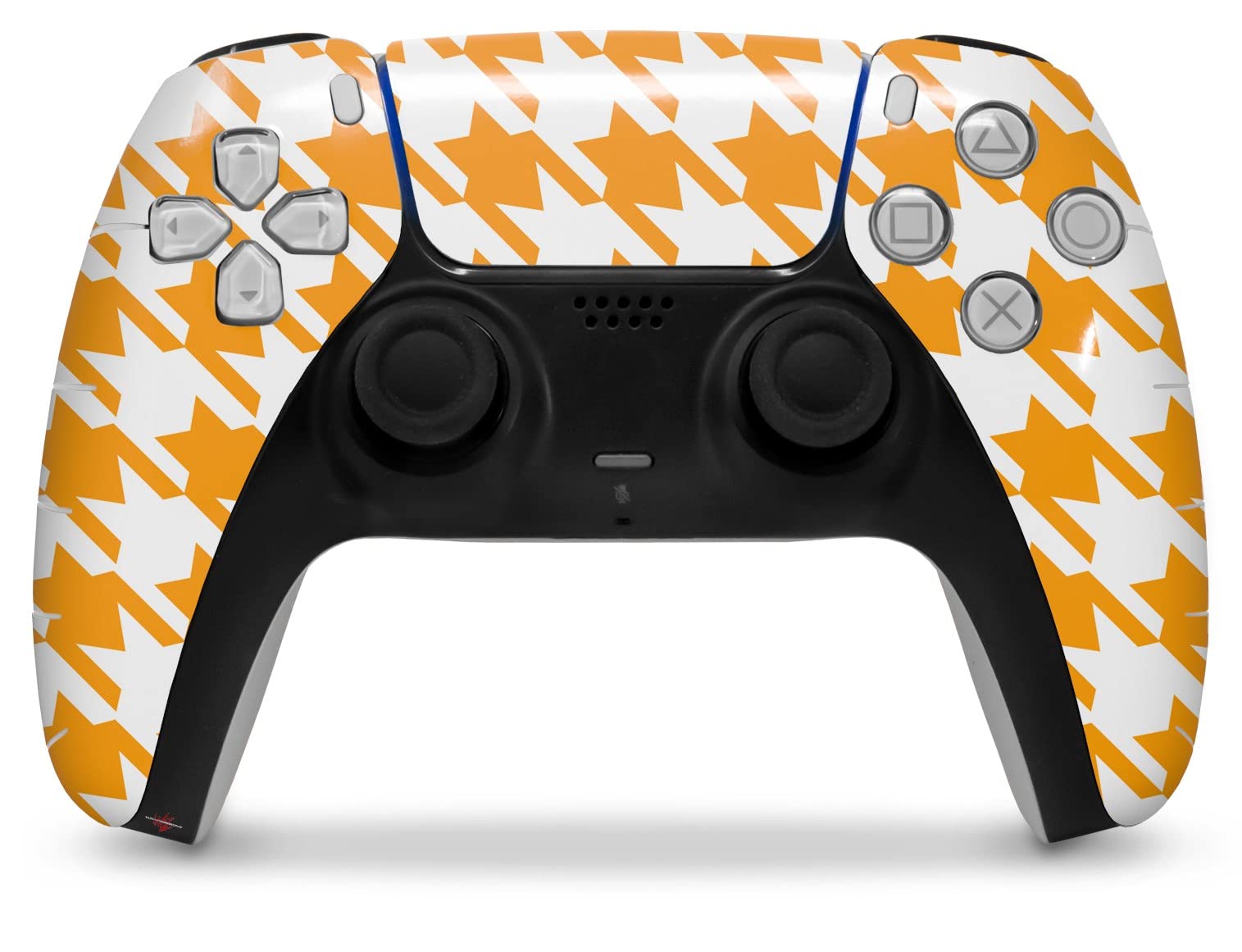 PS5 DualSense Controller Skin Wrap - Houndstooth Orange for Gaming Protection