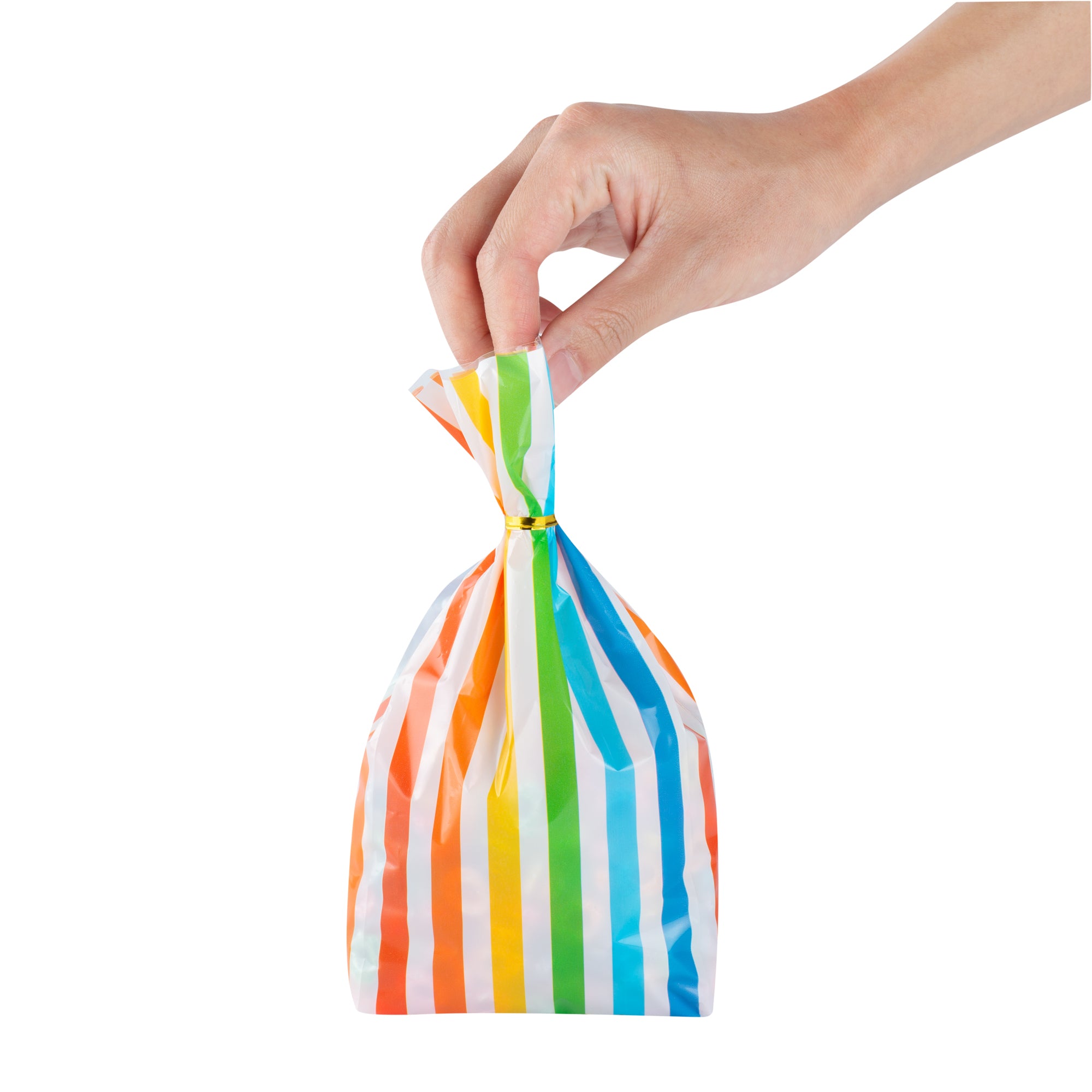 Rainbow Plastic Candy Bags - Gusseted 4 x 2 x 9.5 Inches - 4000 Count Bulk Box for Parties, Baking & Retail Packaging
