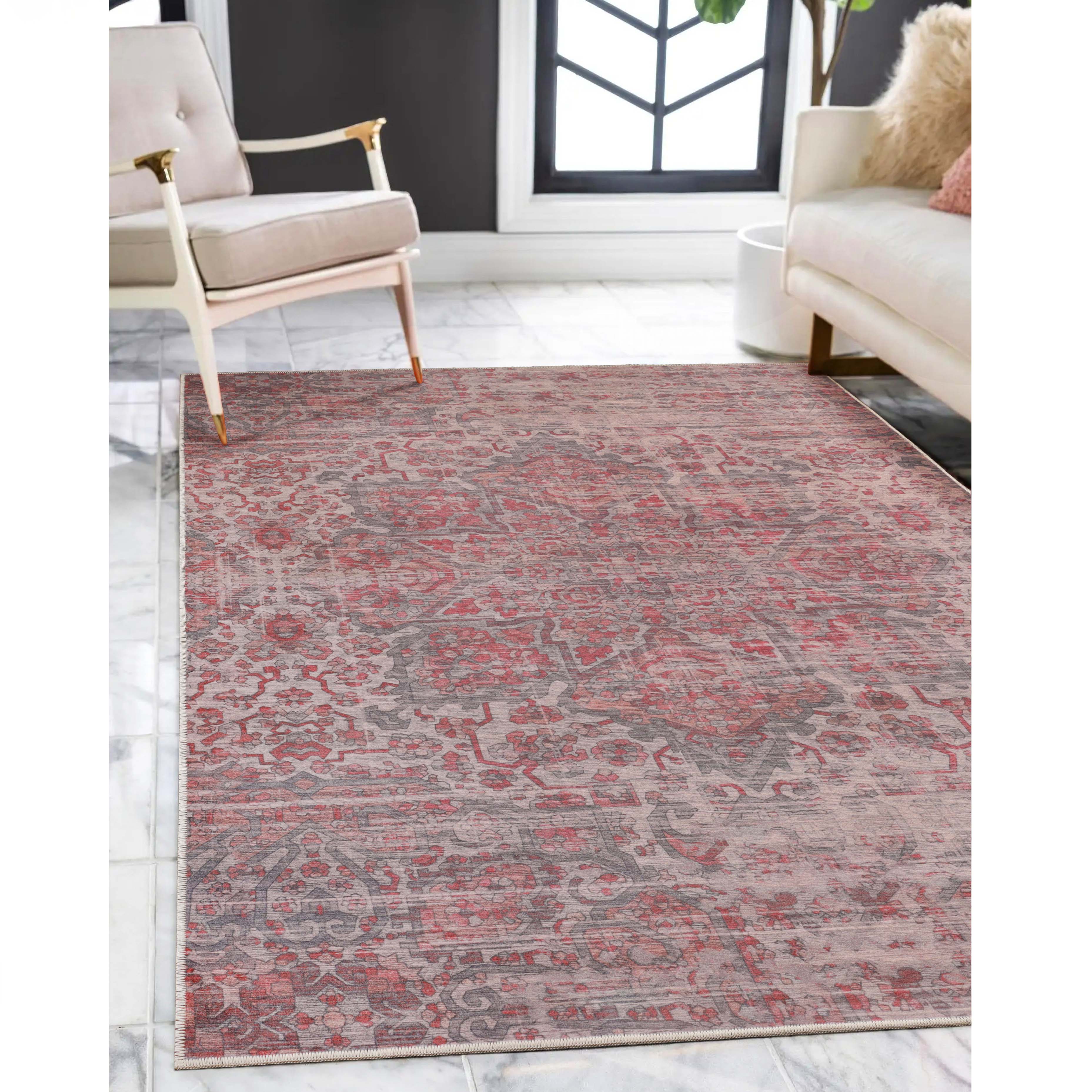 Boho Non-Slip Washable Indoor Area Rug - Soft Machine Washable Runner for Living Room, Bedroom, Dorm & Home Decor