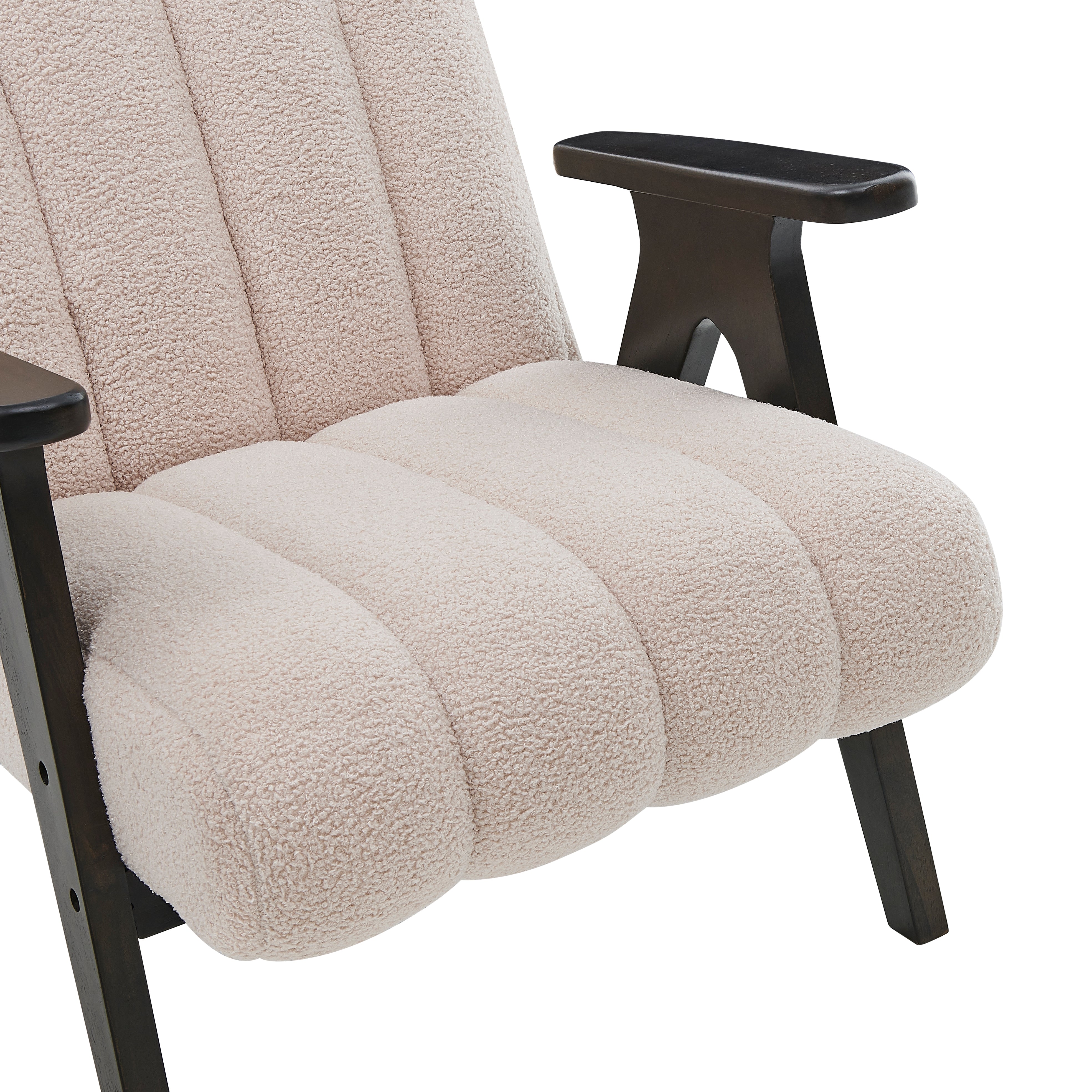Roundhill Furniture Rella Modern Accent Chair with Espresso Wood Frame - Stylish Living Room Seating for Home Office, Lounge & Bedroom Decor
