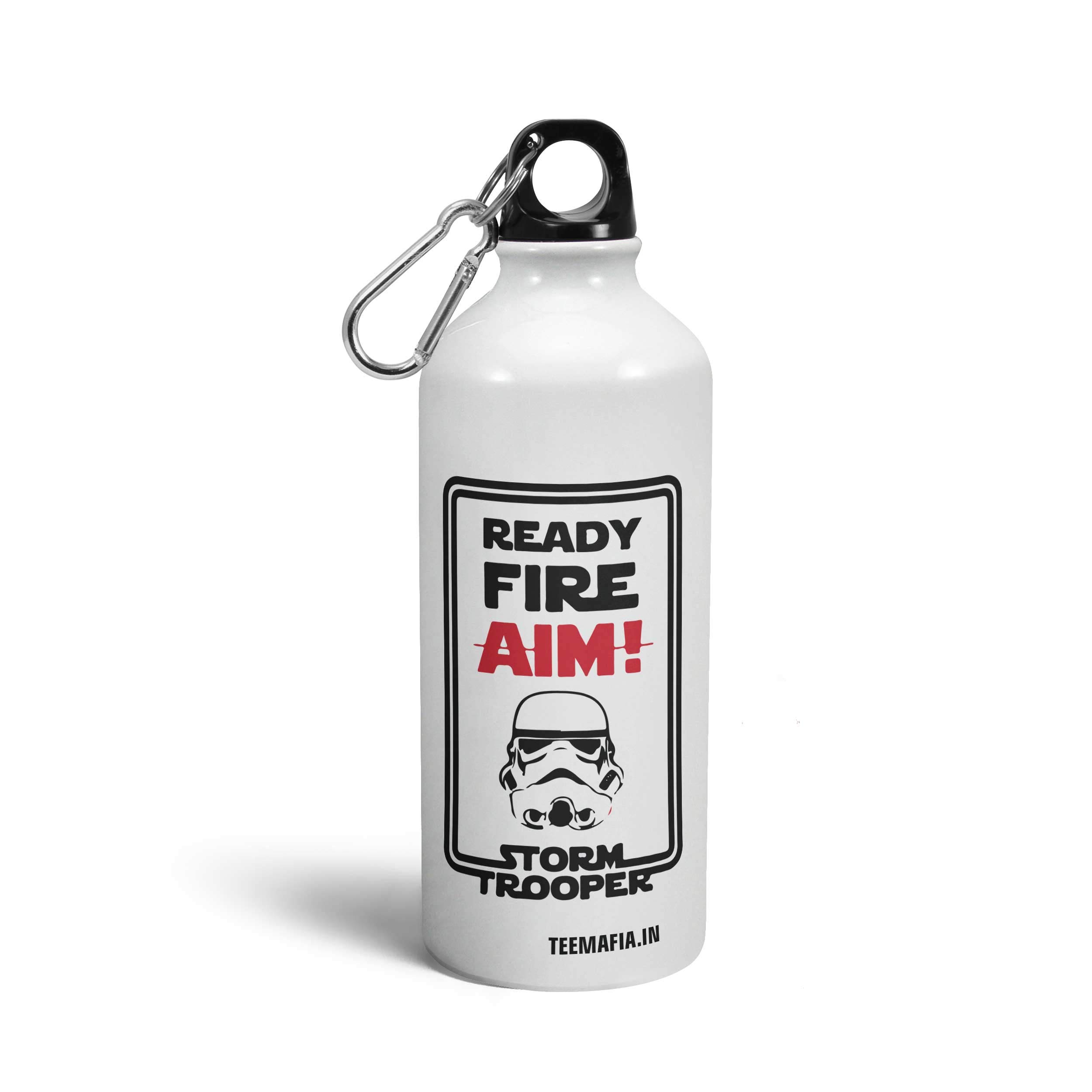 Tee Mafia® Star Wars Stormtrooper Printed Sipper Bottle - 600ml, Multicolor | Ready! Fire! Aim! Design | Reusable Water Bottle for Gym, Office & Outdoor Activities