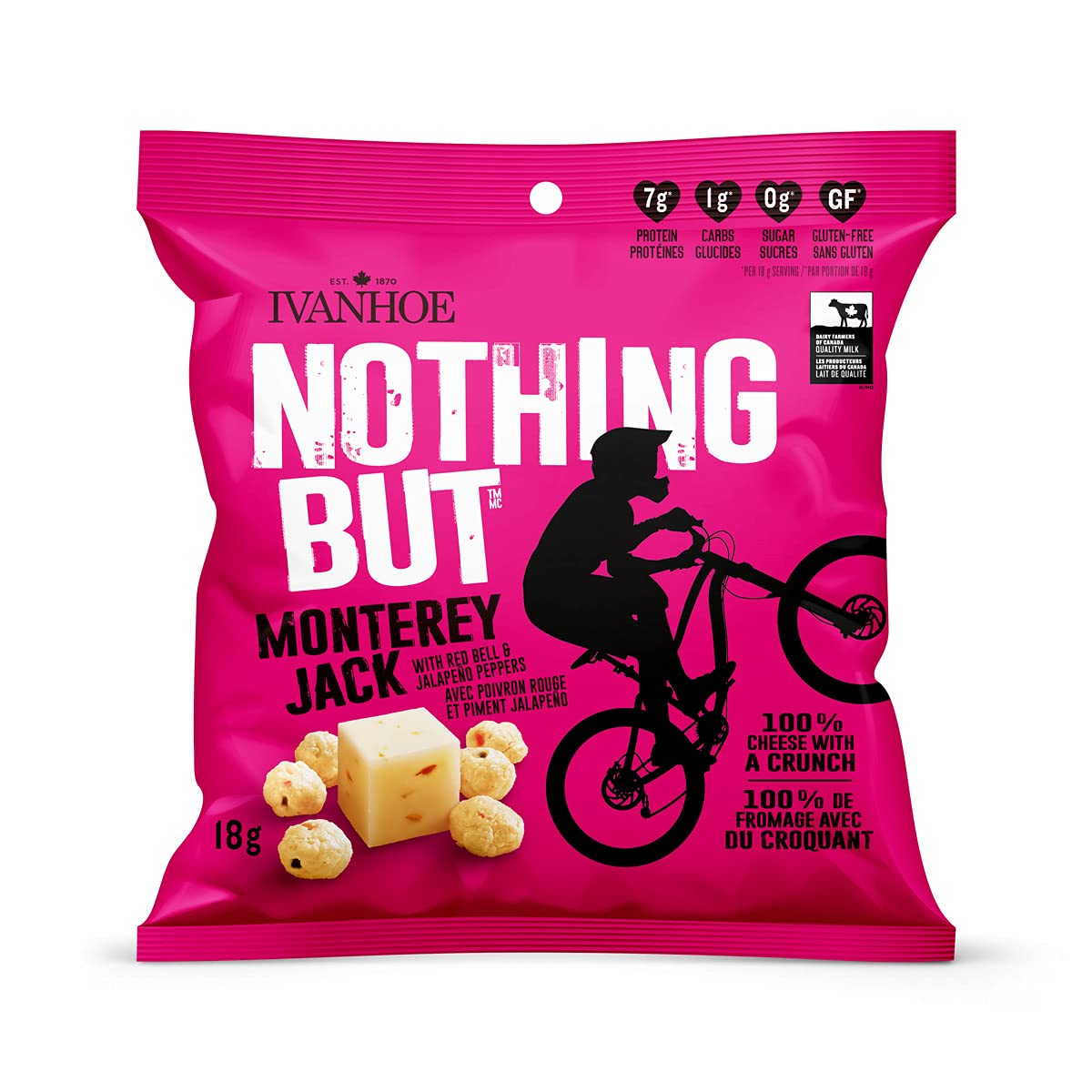 100% Canadian Puffed Cheese Snacks - Monterey Jack Flavor (12x18g Bags) | Gluten-Free, Keto-Friendly Cheese Crisps | Perfect for Parties, School Lunches & Low-Carb Snacking