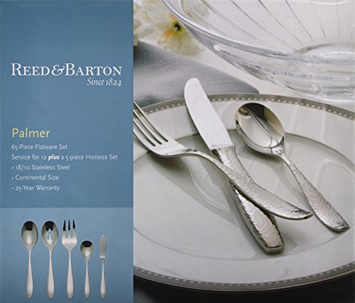 Reed & Barton Palmer 65-Piece Silver Flatware Set - Elegant Dining Silverware for Weddings, Holidays & Formal Occasions