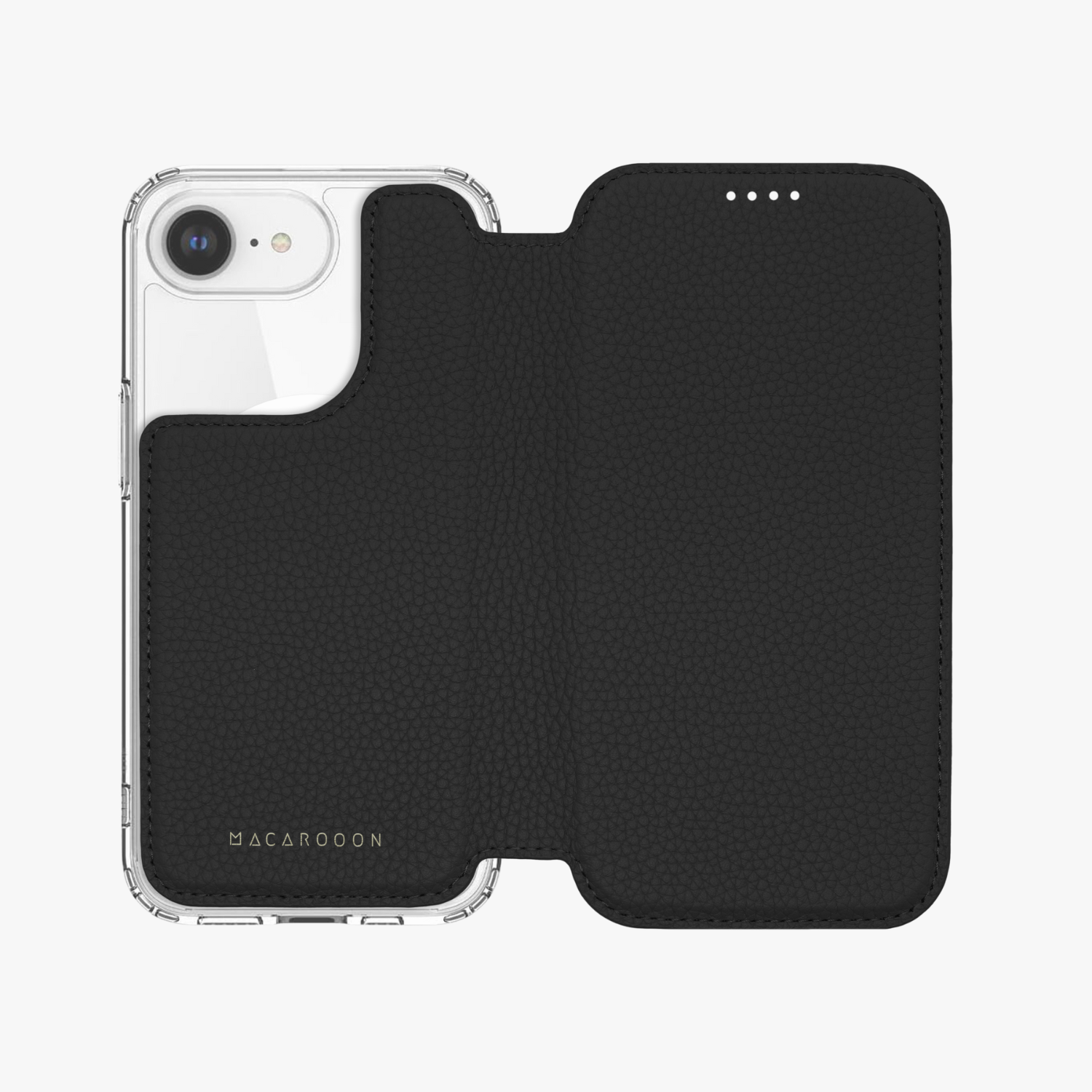 Premium iPhone 16e MagSafe Leather Flip Cover with Clear Case - Slim Protection & Wireless Charging Compatible - Perfect for Work, Travel & Everyday Use