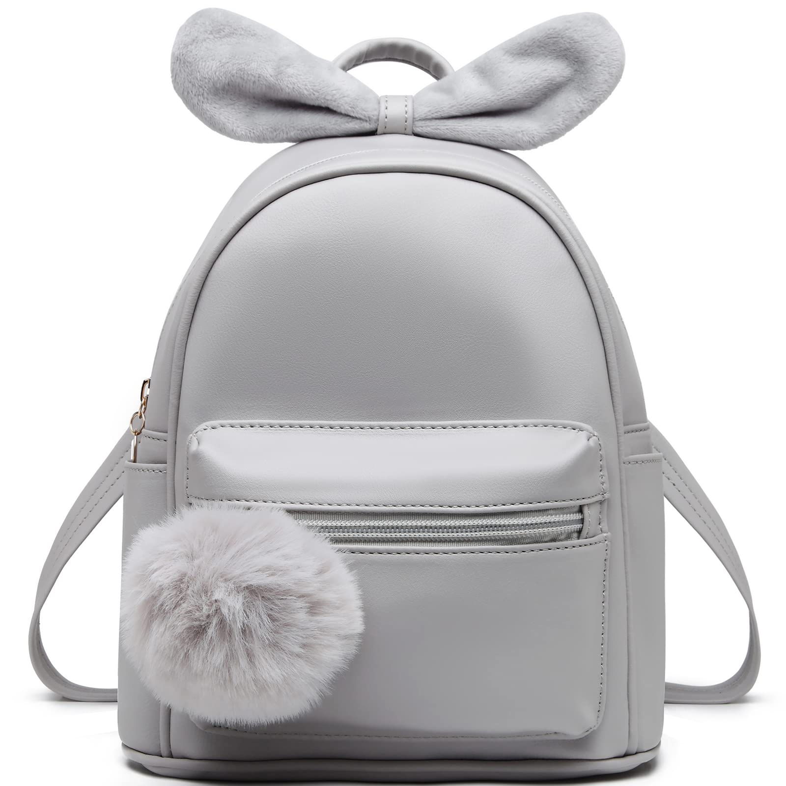 IHAYNER Mini Backpack for Girls & Women - Cute Small Leather Backpack Purse with Pompom, Stylish Shoulder Bag for Teens & Adults | Perfect for School, Travel & Daily Use