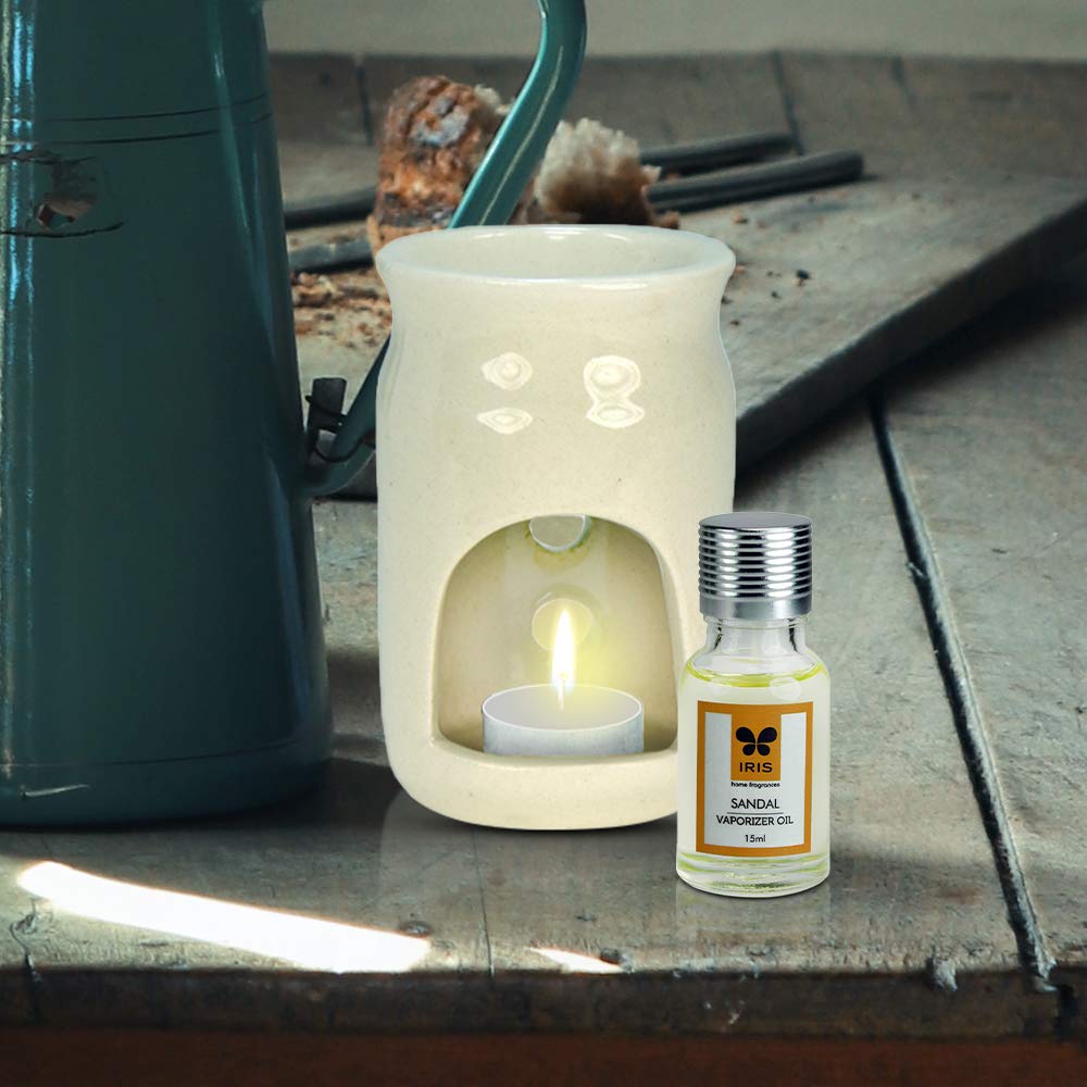 Premium IRIS Sandalwood Aroma Diffuser with 15ml Essential Oil - Beige, One Size Fits All - Perfect for Home, Office & Spa Relaxation