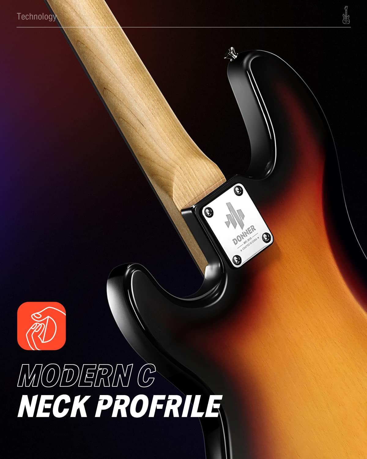 **Donner DPB-510S 4-String Full-Size Electric Bass Guitar Kit - Sunburst PB-Style for Beginners with Gig Bag, Strap, Cable & Free Online Lessons – Perfect for Practice, Recording & Live Performances**