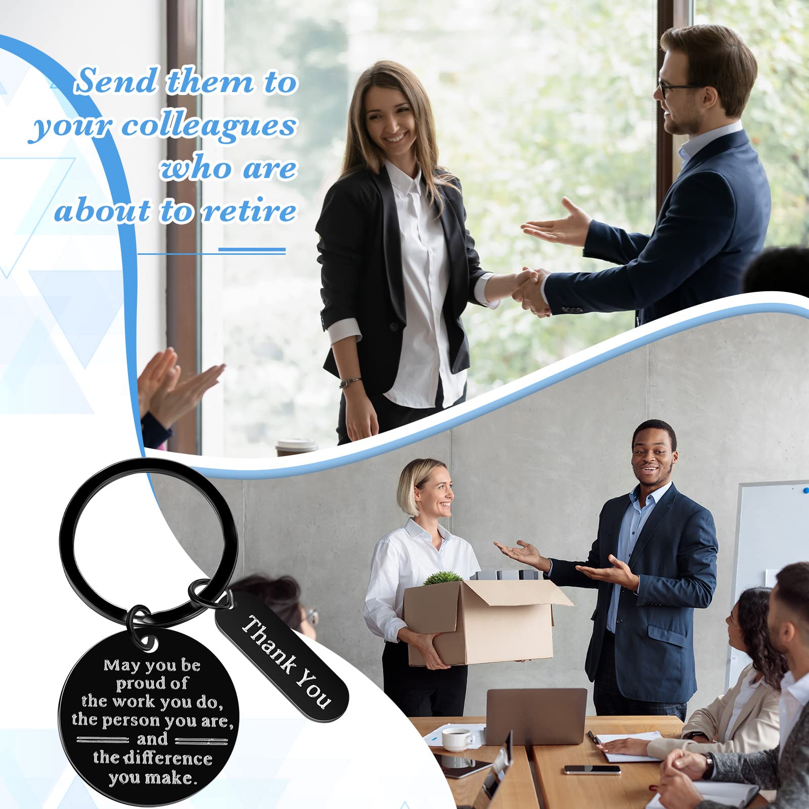 32 Pcs Bulk Thank You Keychains - Employee Appreciation Gifts for Coworkers, Volunteers, Women & Men - Perfect for Christmas, Corporate Events & Recognition Awards