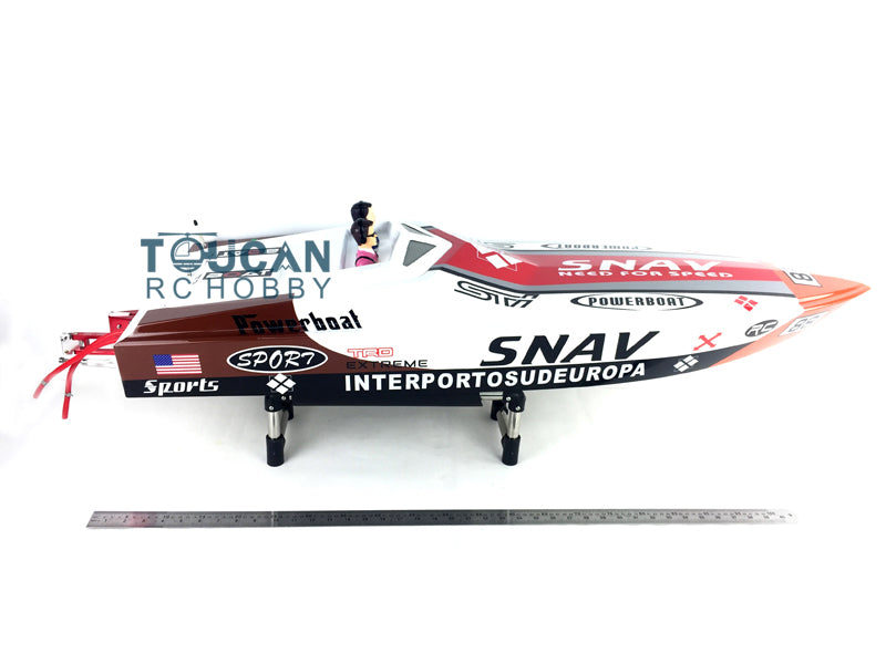 G26A2 26CC Fiber Glass Deep V Challenger Red Monohull Gasoline RC Boat - ARTR (Almost Ready to Run) with Water Cooling System, No Radio Included - 1170x340x240mm, Speeds 40-50km/h - Perfect for Racing, Hobbyists & Outdoor Water Sports