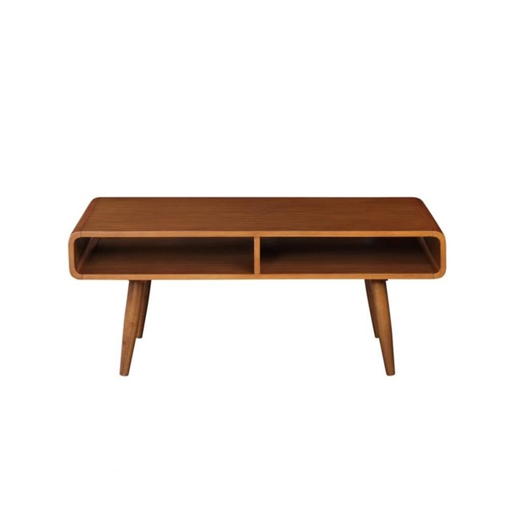 Boraam Zebra Series Halmstad Walnut Coffee Table - Modern Living Room Furniture for Home Decor & Entertaining