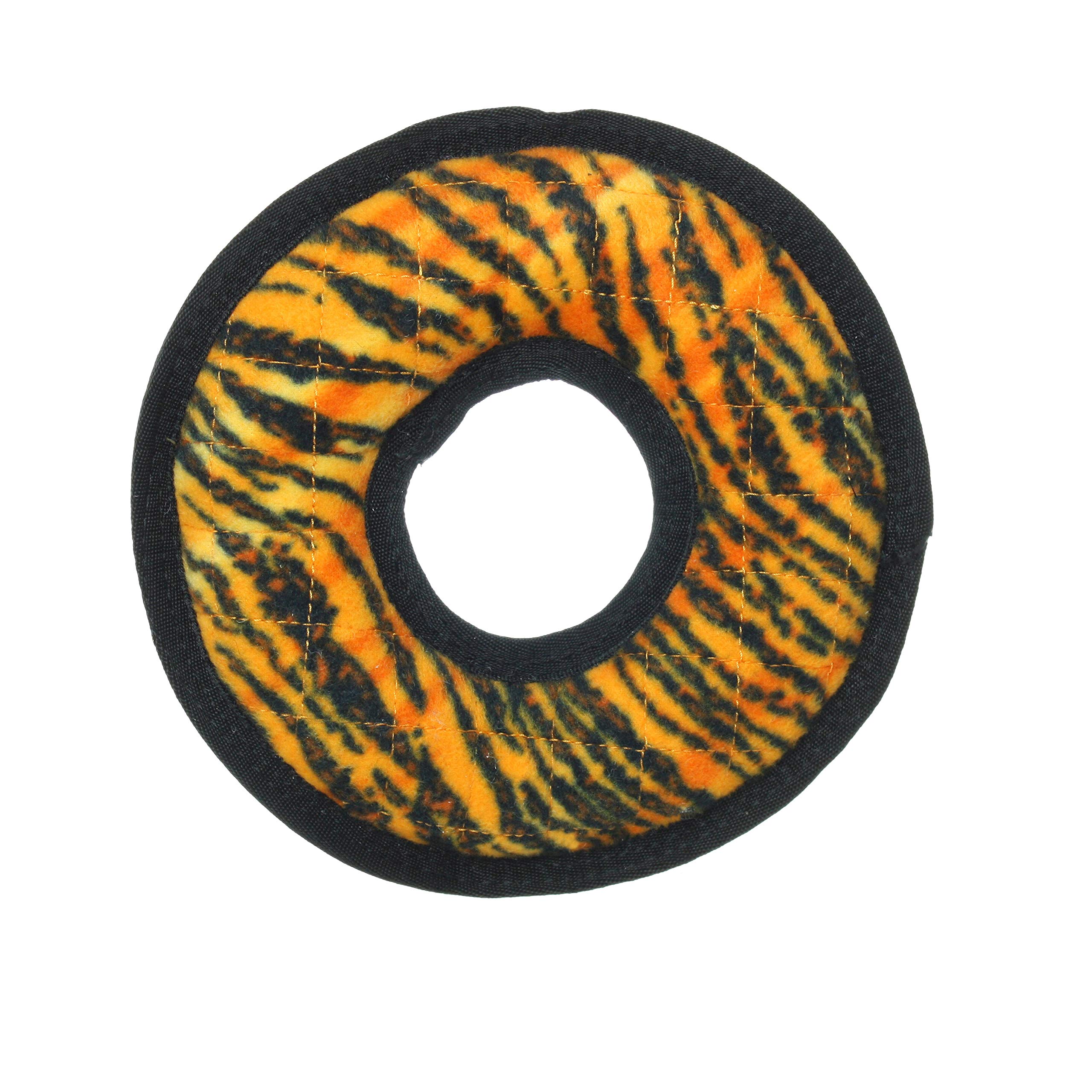 TUFFY - World's Toughest Soft Dog Toy - MEGA Ring with Squeakers - Multi-Layer Durable Design for Aggressive Chewers - Interactive Play for Tug, Toss & Fetch - Machine Washable & Floats - Perfect for Outdoor Adventures & Indoor Playtime (Junior 2 Pack, Tiger)