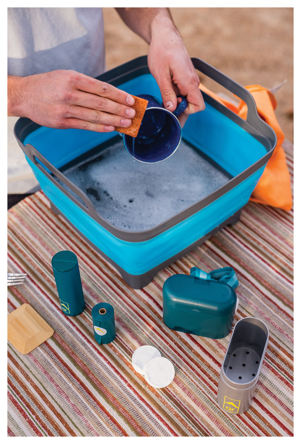 Adventure-Ready Complete Kitchen Cleaning Kit - Portable Camping & Outdoor Cooking Essentials for Hiking, RV Trips & Backpacking