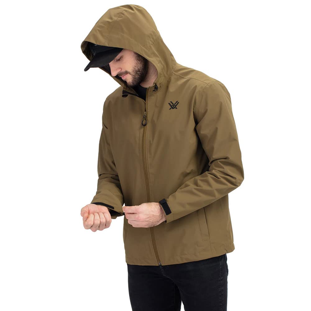 Vortex Optics Men's Waterproof Cloud Shaker Rain Jacket - Lightweight Windproof Outdoor Hiking & Travel Raincoat for All-Weather Protection