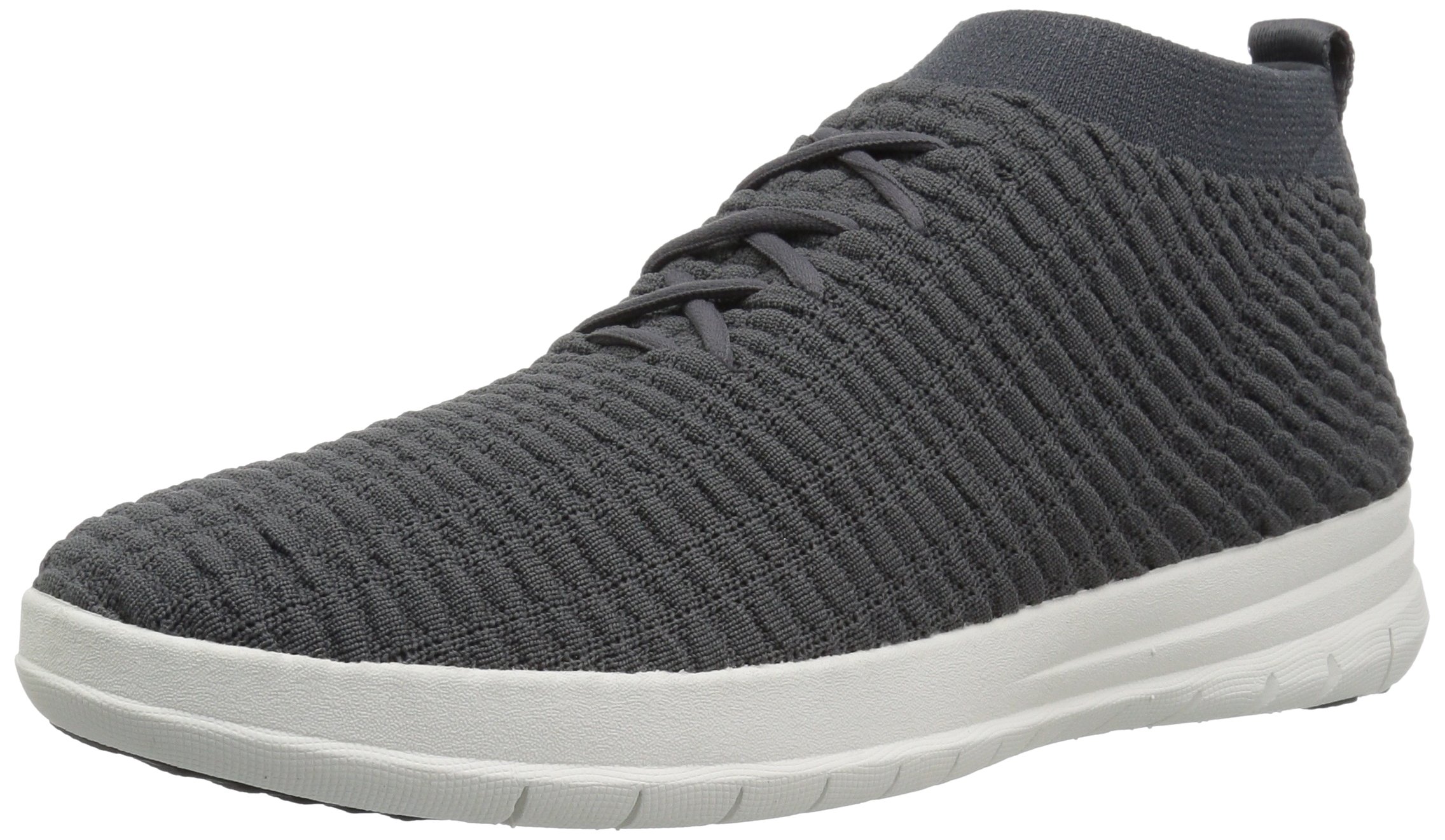 FitFlop Men's Uberknit Slip-on High Top Sneakers - Breathable Waffle Knit Design - US Size 4 - Perfect for Casual Wear, Walking & Light Workouts