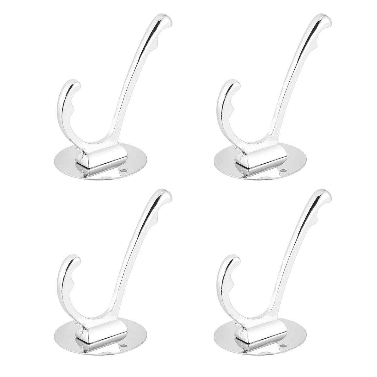 4-Pack Stainless Steel Wall Hooks - Heavy Duty Metal Hooks for Home Organization, Kitchen, Bathroom & Entryway - Rustproof Wall Mount Hangers for Coats, Towels, Bags & Decor