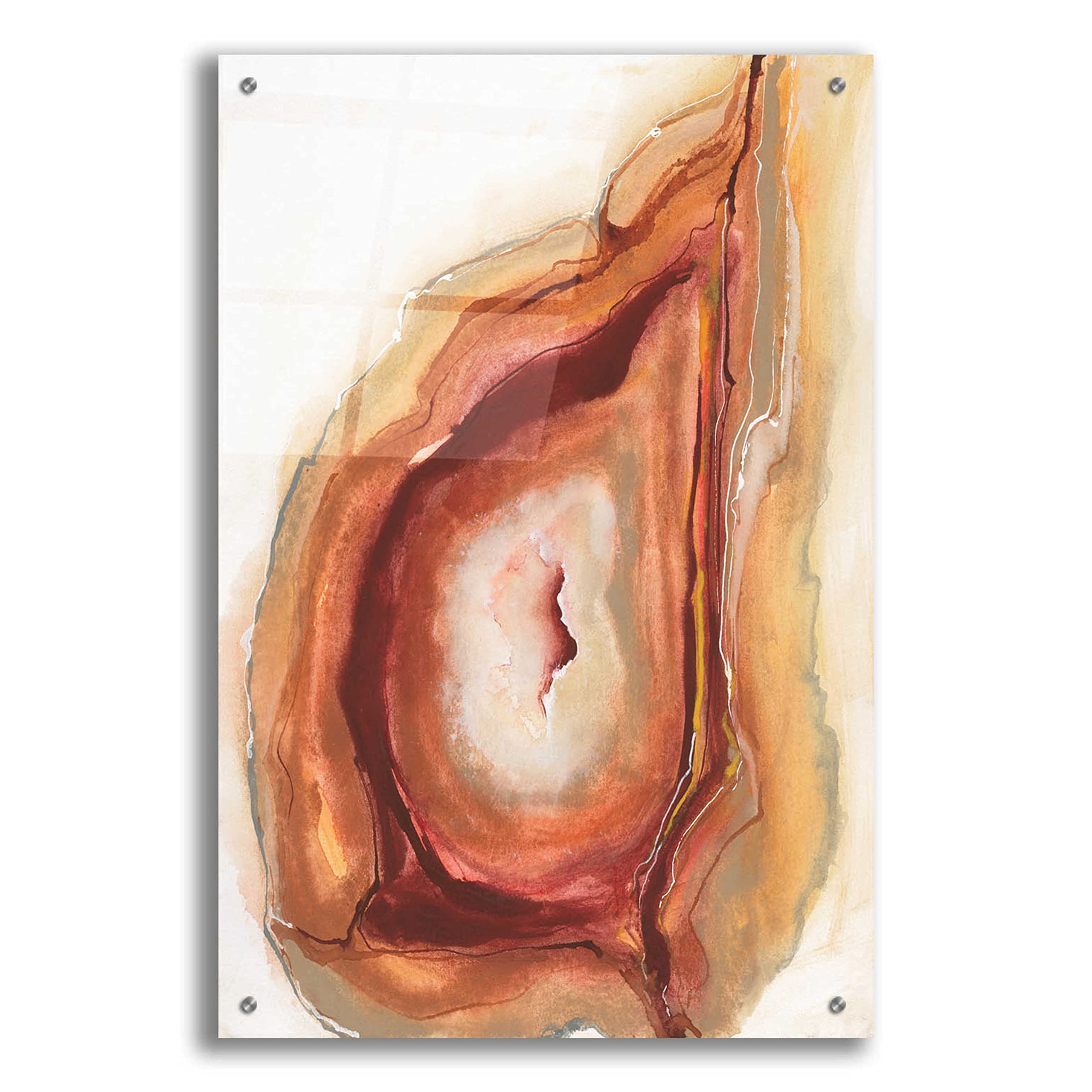 Watercolor Geode V Abstract Wall Art by Chris Paschke - 24x36 Inch Acrylic Glass Canvas Print - Modern Home & Office Decor for Living Room, Bedroom or Gallery Display