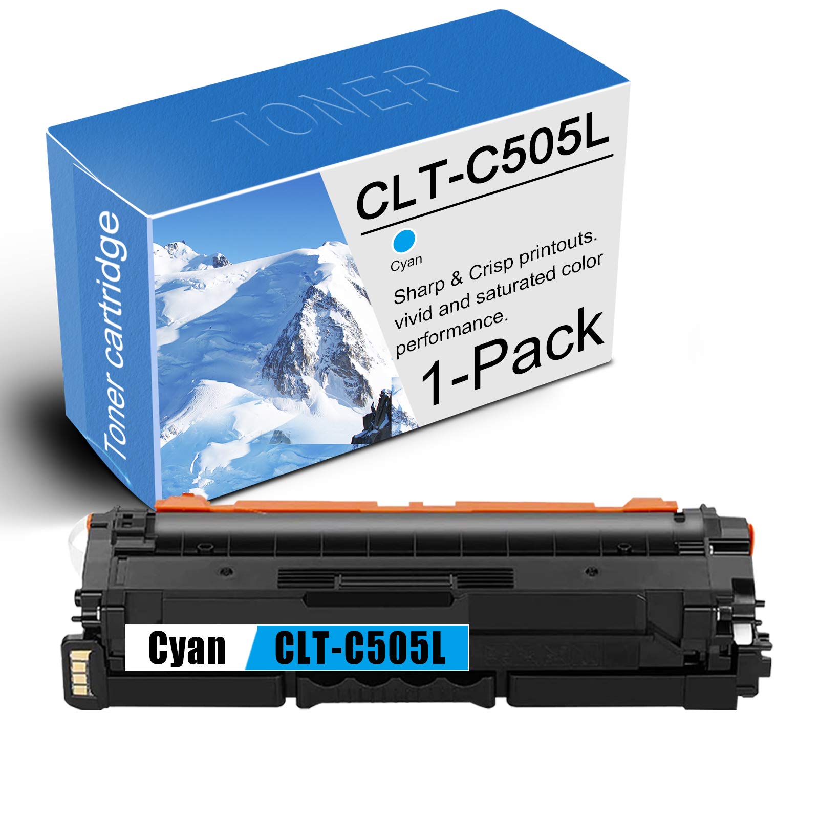 1PK-Cyan Compatible CLT-C505L Toner Cartridge Replacement for Samsung ProXpress C2620DW C2670FW C2680FX - High Yield Color Laser Printer Supplies for Home & Office Printing