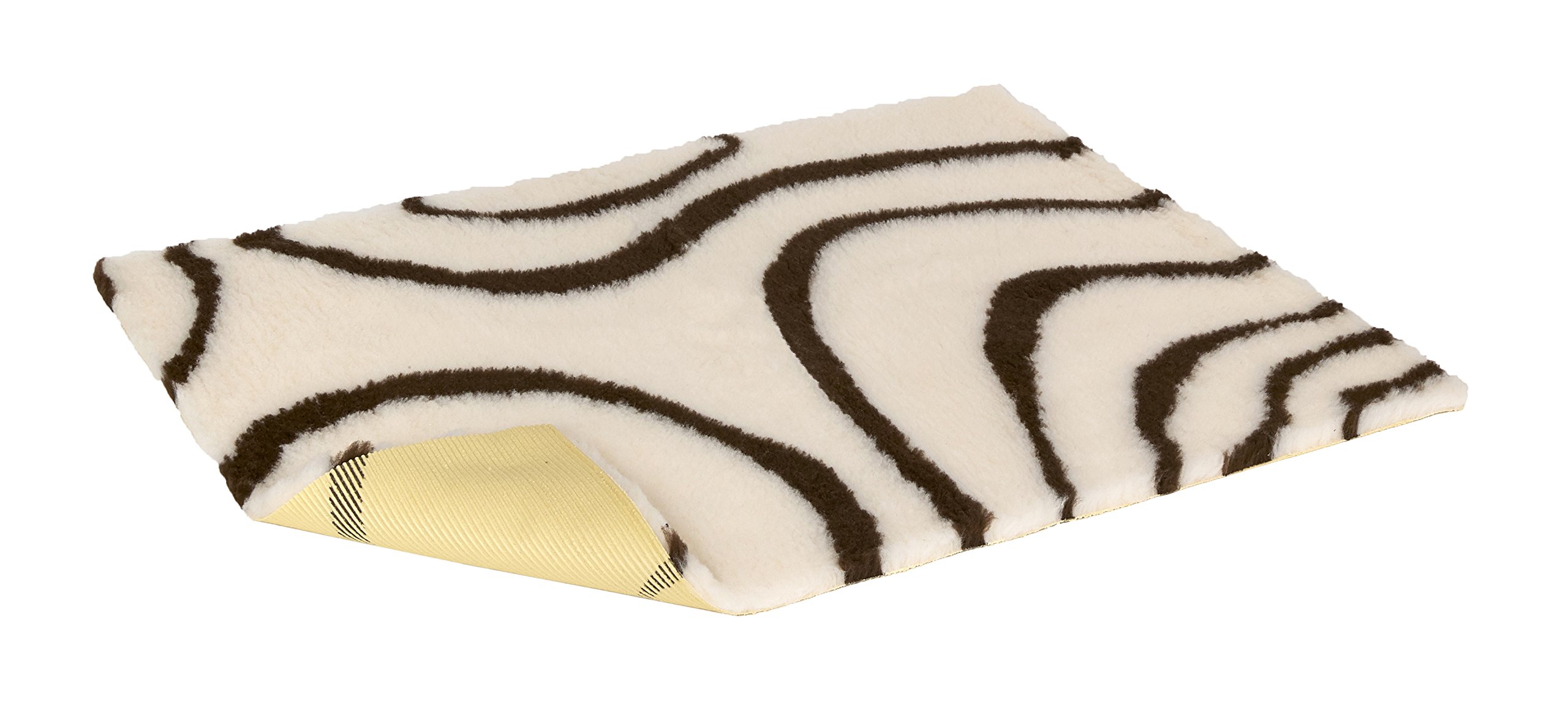 Premium Vetbed Dog & Cat Bedding - Soft Cream with Brown Swirl Design - Orthopedic Pet Mat for Comfortable Sleep - Perfect for Kennels, Crates & Home Use
