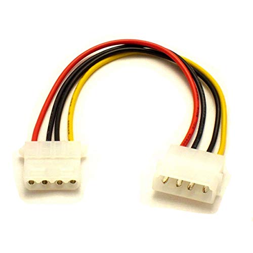 4 Pin Molex Male to Female Power Extension Cable - 12V PC Computer Case Fan Connector Adapter - Perfect for PC Builds, Case Mods, and Power Supply Extensions