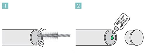 Custom Brushed Stainless Steel Bar Foot Rail Kit - 2 Inch OD, 44 Inch Length with Combination Brackets & Flat End Caps - Perfect for Home Bars, Pubs, and Restaurants