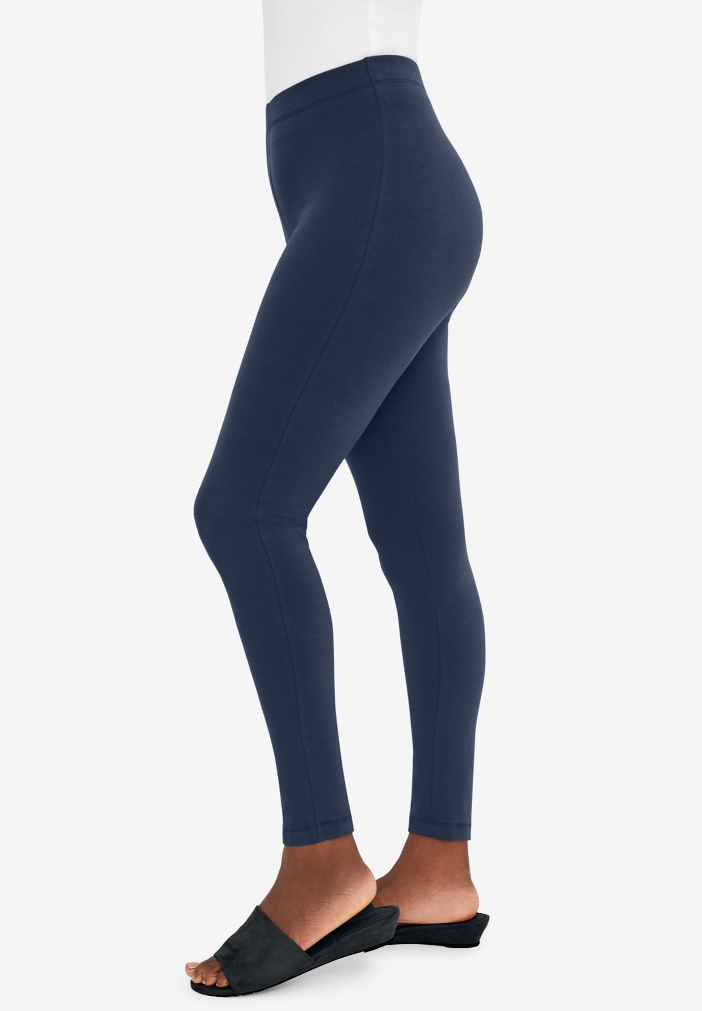 Jessica London Plus Size Cotton Leggings for Women - Everyday Comfort & Stretch