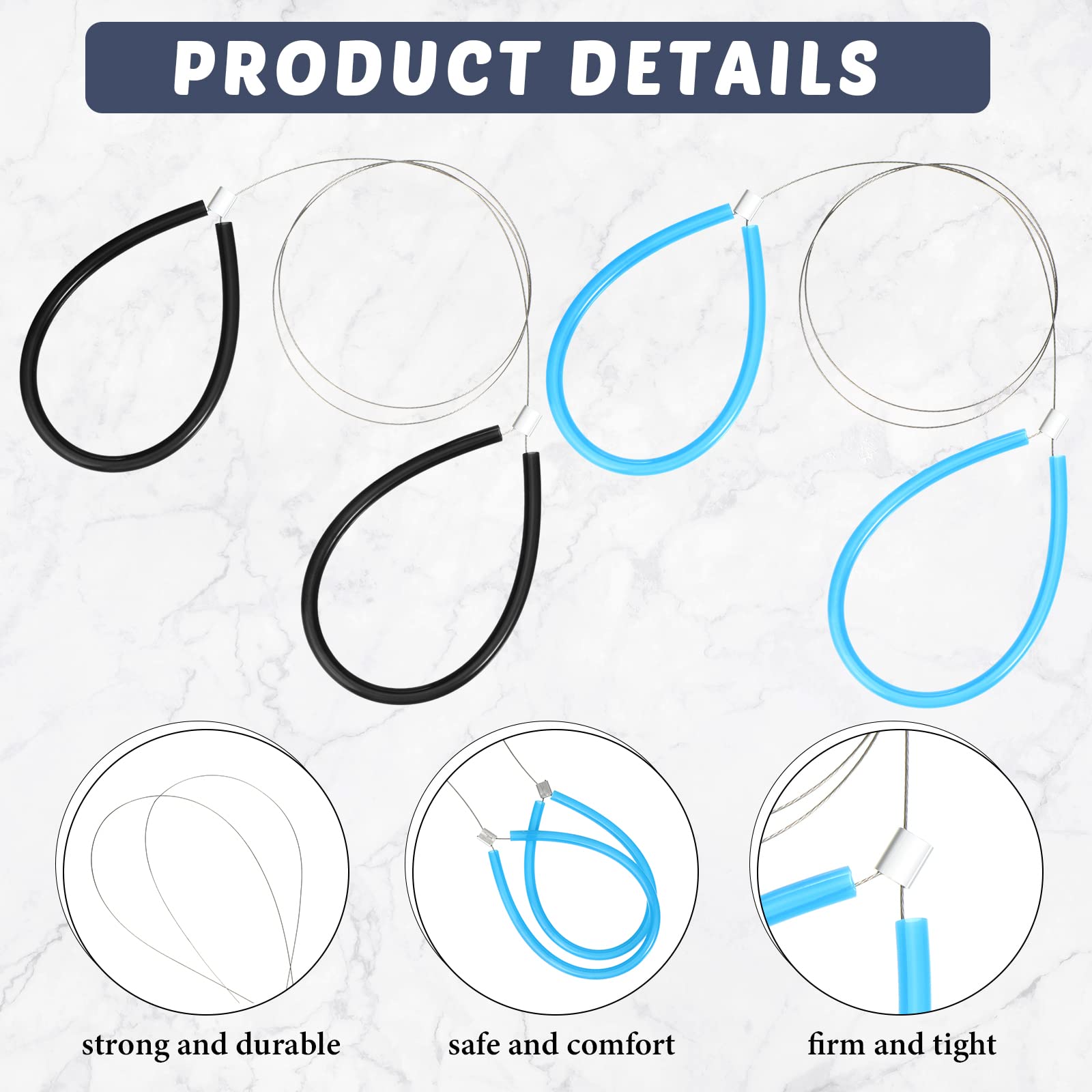4 Pcs Steel Wire Clay Cutters with Rubber Handle - Pottery Tools for Sculpting, Dough Cutting, Cheese Slicing - Perfect for Artists, Bakers & DIY Crafters (Black & Blue)
