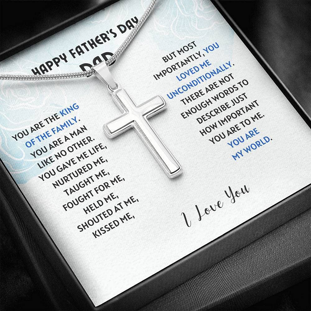 Artisan Cross Necklace for Dad - Father's Day Gift & Birthday Present | Religious Jewelry