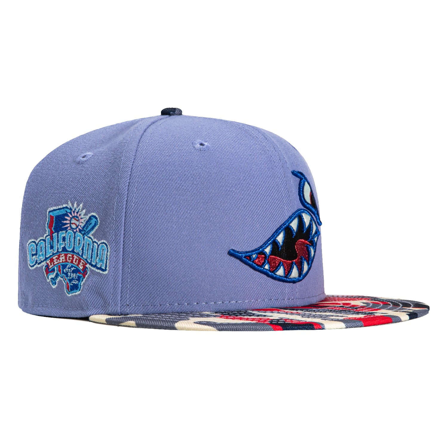 New Era 59Fifty Inland Empire 66ers California League Patch Military Hat - Lavender & Camo | Baseball Cap for Fans, Sports Enthusiasts & Outdoor Activities