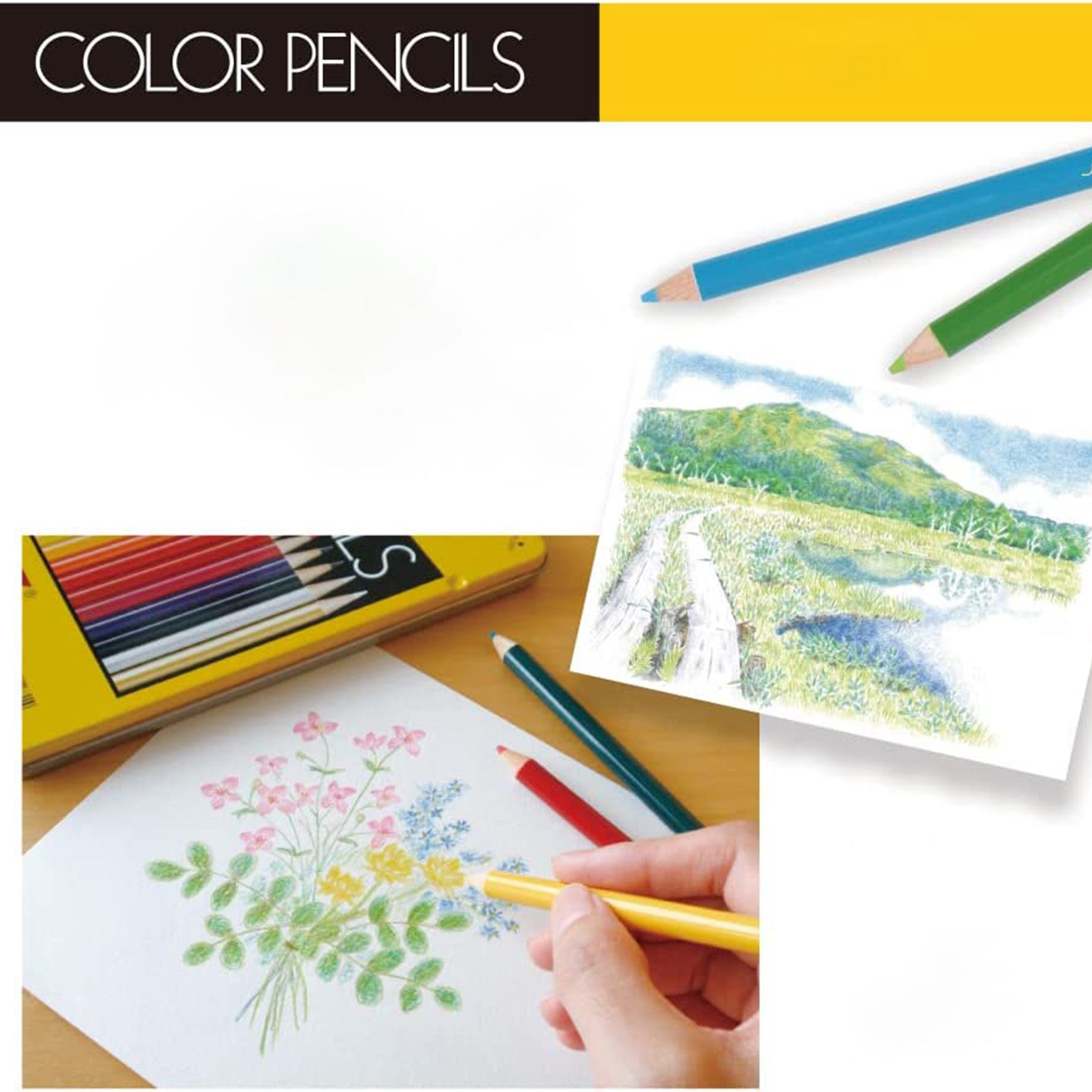Premium 24-Color Artist Pencils Set - Vibrant & Blendable for Sketching, Drawing & Coloring - Tombow CB NQ 24C - Perfect for Adults & Kids Art Projects, School Supplies & DIY Crafts