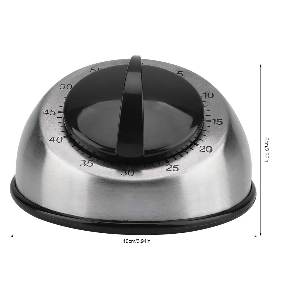 60 Minute Mechanical Kitchen Timer - Stainless Steel Wind-Up Analog Cooking Timer for Baking, Grilling, and Food Prep | Perfect for Home & Professional Kitchens