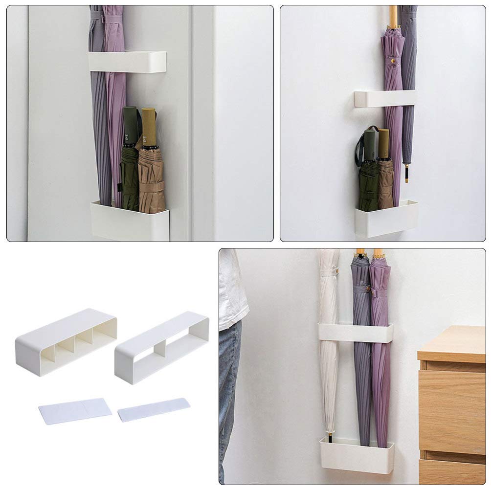 Cabilock Adhesive Umbrella Stand Holder - Waterproof Wall Mount Umbrella Storage Rack for Home, Office, Entryway - Organize Wet Umbrellas Neatly by Door