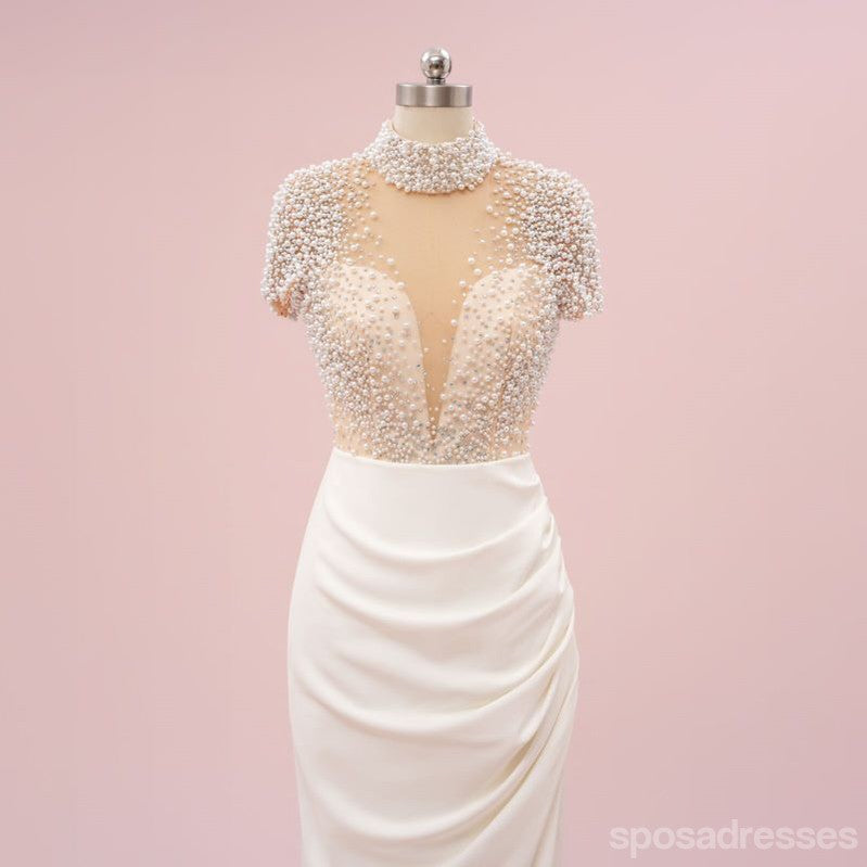 Elegant Beaded Sheath Short Sleeve Maxi Party Prom Dress - Formal Evening Gown for Women | Perfect for Weddings, Galas & Special Occasions