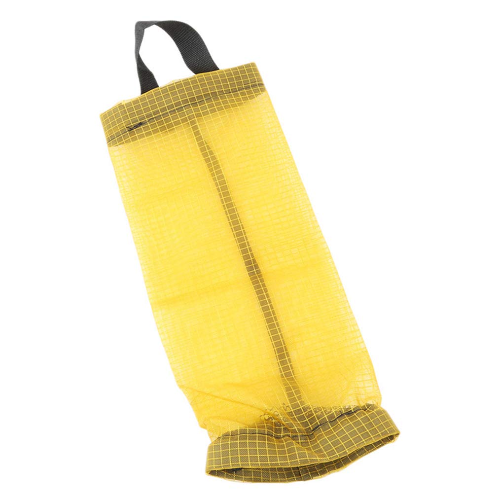Yunzee Hanging Garbage Bags Storage Organizer - 10 Pack Yellow Grocery Bag Dispenser for Kitchen, Home, Pantry & Laundry Room Organization | Space Saving & Easy Access