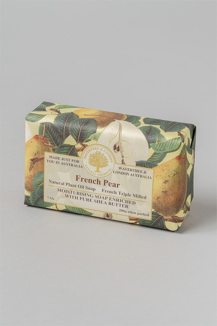 Wavertree French Pear Soap - Natural Handmade Bar Soap for Dry & Sensitive Skin | Moisturizing & Gentle Cleansing | Perfect for Bath, Shower & Gift Giving