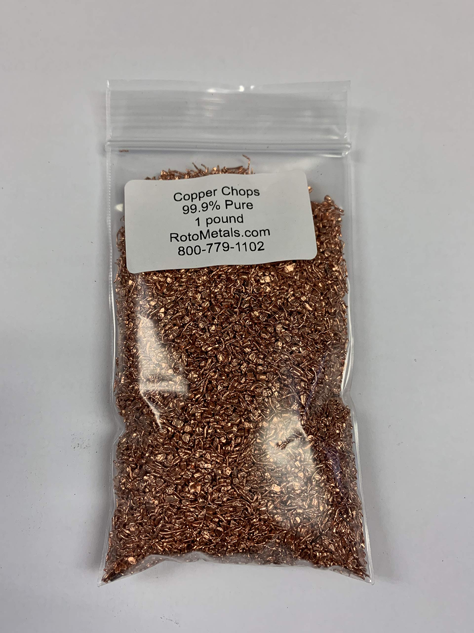Pure 99.9% Copper Metal Chops (1 Pound) - High-Quality Raw Copper for Jewelry Making, Casting & DIY Crafts | RotoMetals