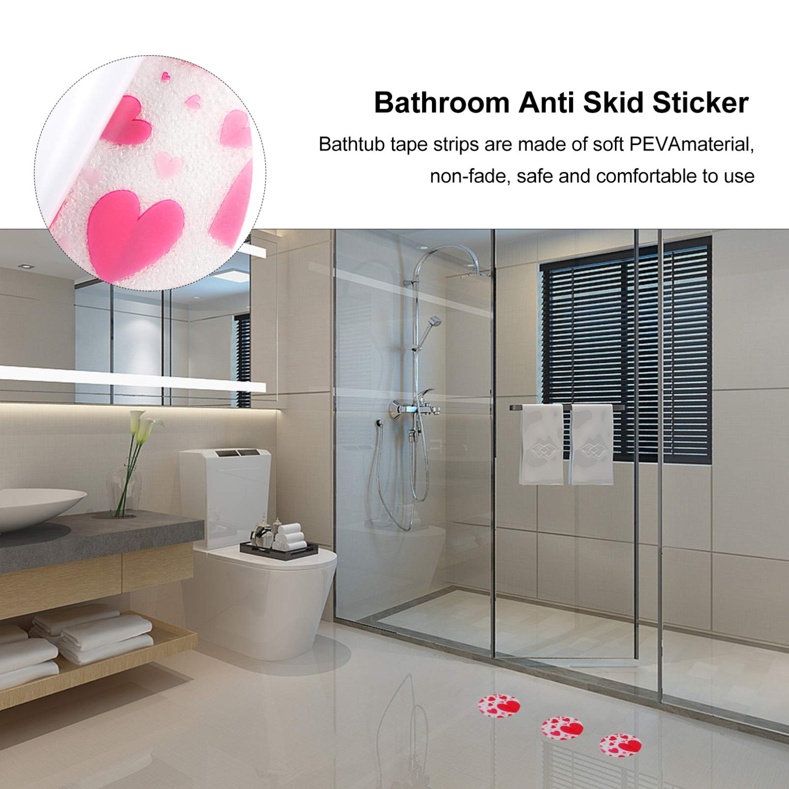 Hemoton 10-Pack Non-Slip Bathroom Stickers - Flower Design Bathtub & Shower Safety Tapes, PEVA Anti-Slip Floor Decals for Kids & Adults - Perfect for Bathroom, Pool, Stairs, and Wet Areas