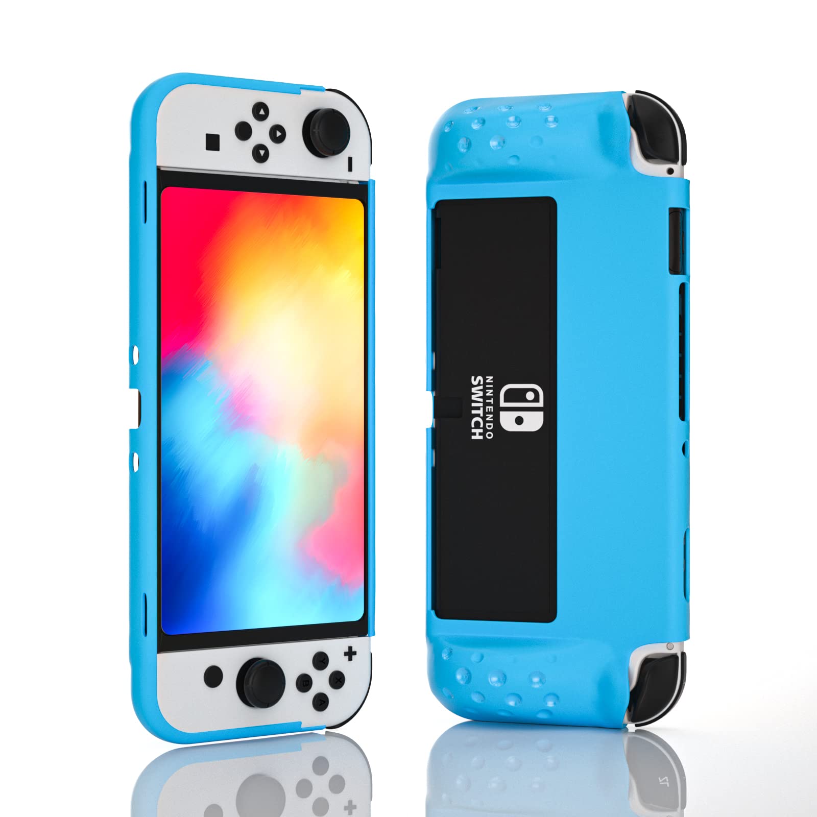 Nintendo Switch OLED Protective Case Cover - Shockproof & Scratch-Resistant, Slim Fit Design for Enhanced Grip (Blue) - Perfect for Gaming, Travel & Everyday Use