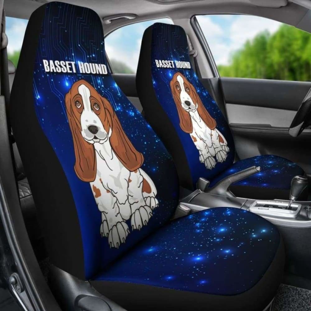 Basset Hound Dog Car Seat Covers - Universal Fit for Most Vehicles (14-200410) - Protect Your Car Seats from Pet Hair, Scratches & Dirt - Perfect for Road Trips, Daily Commutes & Pet Travel