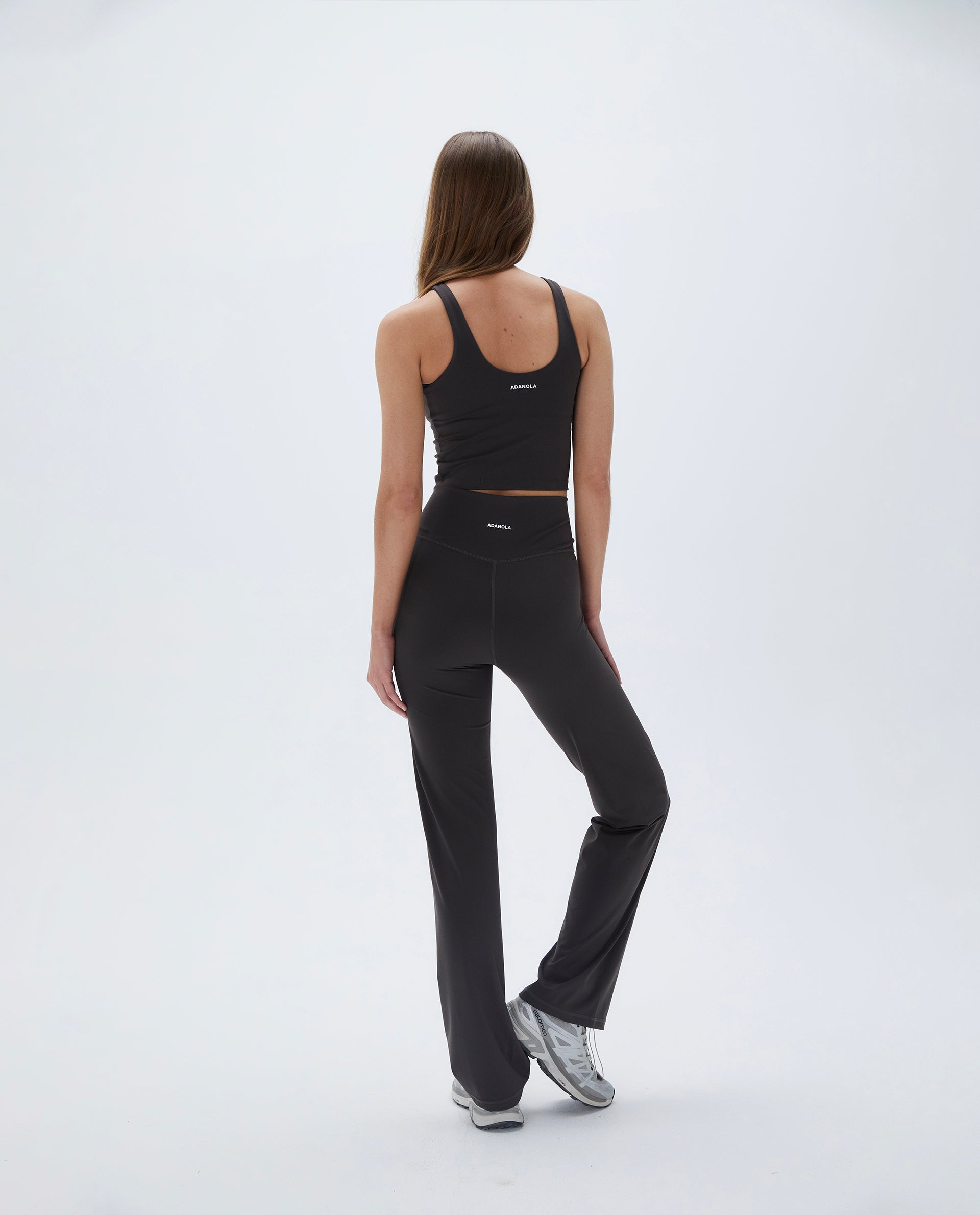 High Waist Wrap Over Yoga Pants for Women - Soft Stretchy Workout Leggings - Coffee Bean Color - Perfect for Yoga, Gym, Running and Lounge Wear