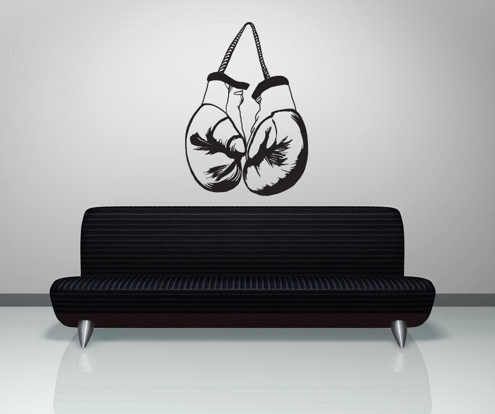 Premium Vinyl Wall Decal Sticker - Hanging Boxing Gloves Design #OS_MB1026 | Perfect for Home Gym, Sports Room & Man Cave Decor