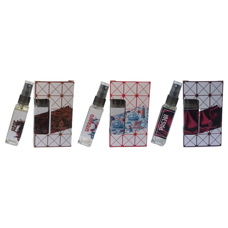 Raro Aroma Premium Luxury Long Lasting Eau De Parfum | Designer Inspired Unisex Fragrance | 8ml x 3 Bottles Pocket Combo Set | Perfect for Travel, Gifts & Everyday Use | Pasha-Sinbaad-Azal Scent Collection