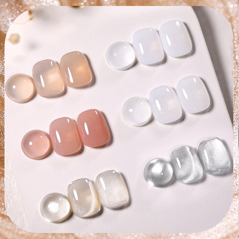6 Colors Nude Milk Gel Polish Set - 05 Collection (10ml Each) for DIY Nail Art & Salon Manicure - Perfect for Home Use, Professional Nails, and Gift Giving
